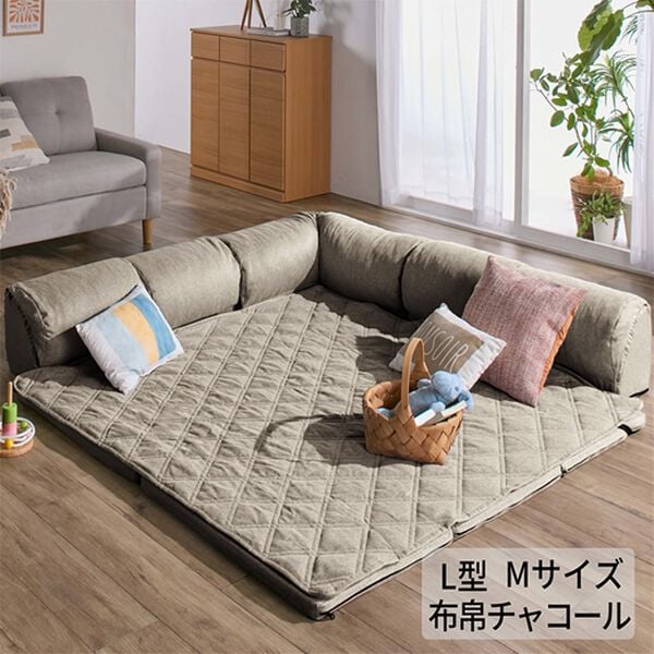 iellio（イエリオ）の「はっ水ゆったり・まったりクッション一体型ラグ＜洗える・布帛（ふはく）タイプ・フロアソファ・ローソファー・ロングシーズン＞（ラグ）」｜詳細画像