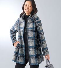 BELLUNA（ベルーナ）の「ループ素材チェック柄衿デザインコート（ハーフコート）」