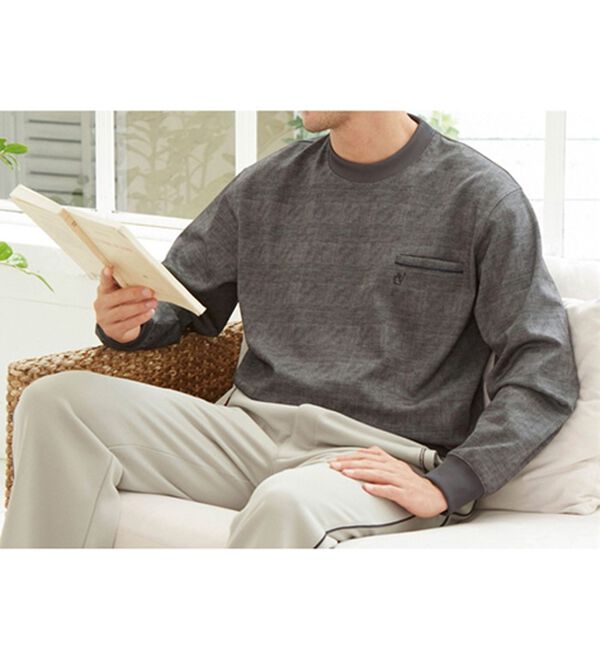 「【３色組】＜コムルヴァン・オム＞そのままお出掛け！くつろぎトレーナー（メンズトレーナー）」｜詳細画像