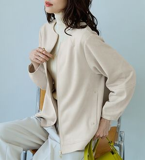 BELLUNA（ベルーナ）の「スエード調ランタン袖ミドル丈ジャケット（その他ジャケット）」｜トープ