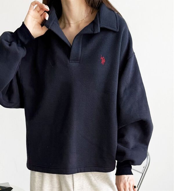 GeeRA（ジーラ）の「【U.S.POLO ASSN.】表ピーチポロ衿スウェット（カットソー）」｜詳細画像