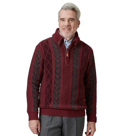 「＜コムルヴァン・オム＞あったか衿ふっくらモールセーター（メンズニット・セーター）」