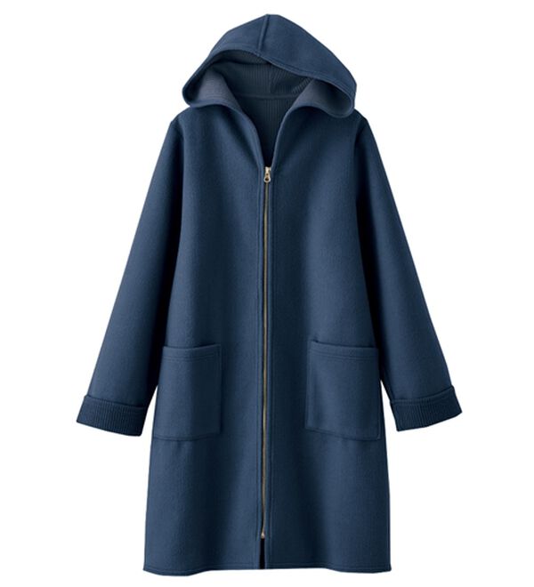 BELLUNA（ベルーナ）の「裏あぜ素材フードデザインコート（ロングコート）」｜詳細画像