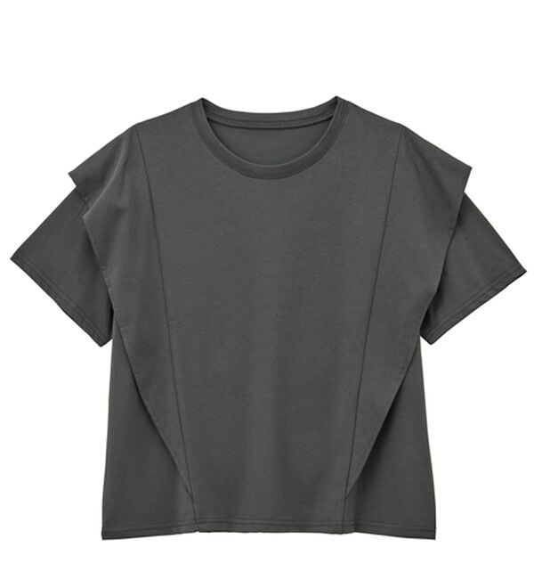 RANAN（ラナン）の「【ひんやり】華奢見えラッフルショルダーTシャツ（カットソー）」｜詳細画像