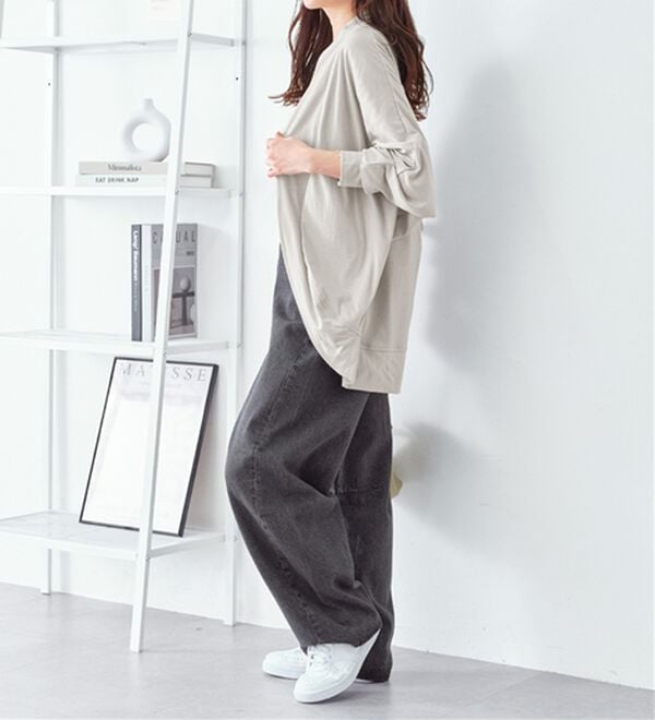 Viola e Viola（ヴィオラ エ ヴィオラ）の「【５つの機能付】ＵＶ対策に！ひんやり　ゆるドルマンカーディガン（ニットカーディガン）」｜詳細画像