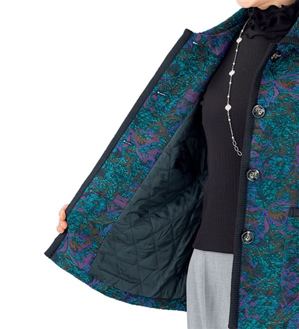 ルフラン（ルフラン）の「ジャカード織裏キルティングジャケット＜紅梅～こうばい～＞（その他ジャケット）」｜詳細画像