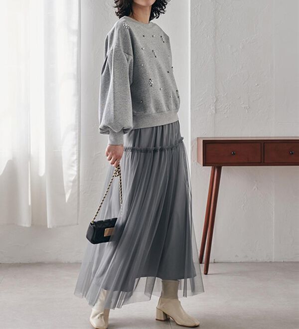 RANAN（ラナン）の「ビジュー使いボリューム袖プルオーバー（カットソー）」｜詳細画像