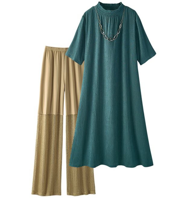 ルフラン（ルフラン）の「旬な重ね着スタイル！ワンピ＆パンツセット（パンツスーツ）」｜詳細画像