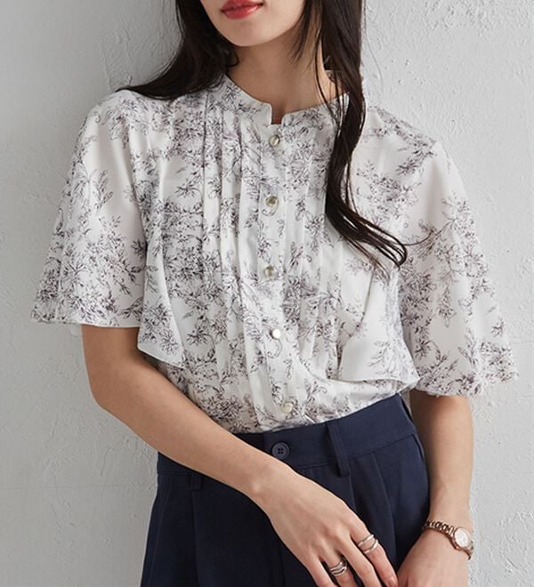 RANAN（ラナン）の「【新色追加】ひんやり！ピンタックフレアー袖ブラウス（ブラウス）」｜詳細画像