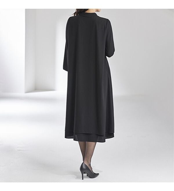 BELLUNA（ベルーナ）の「洗える！冷感素材ドレープワンピース（ブラックフォーマル（喪服・礼服））」｜詳細画像