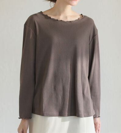 A HAPPY MARILYN（アハッピーマリリン）の「【Ｌ～６Ｌ】Ｒｉｎ こだわったのはシルエットと着心地 すっきり リブ カットソー トップス（カットソー）」