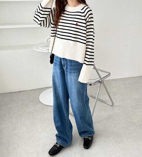 GeeRA（ジーラ）の「【ＵＳ．ＰＯＬＯ　ＡＳＳＮ】ショート丈ニット（ニット・セーター）」｜詳細画像