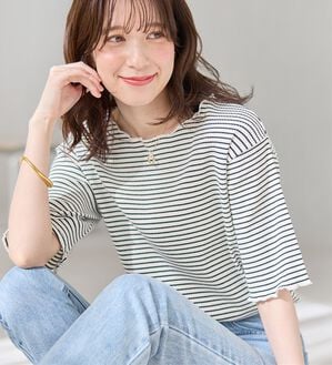 Viola e Viola（ヴィオラ エ ヴィオラ）の「ひんやリブ　メロウデザイントップス（カットソー）」｜詳細画像