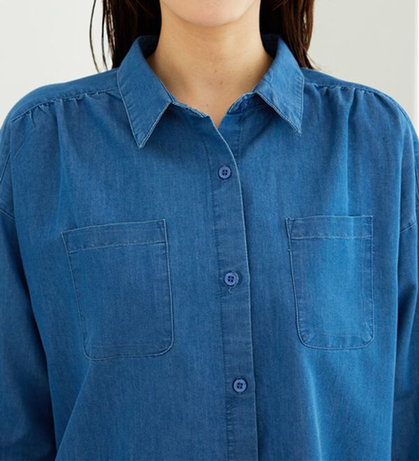 BELLUNA（ベルーナ）の「ポケット付デニムシャツチュニック（チュニック）」｜詳細画像