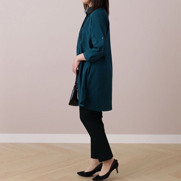 BELLUNA（ベルーナ）の「麻調素材ピンタックデザインチュニック（チュニック）」｜詳細画像