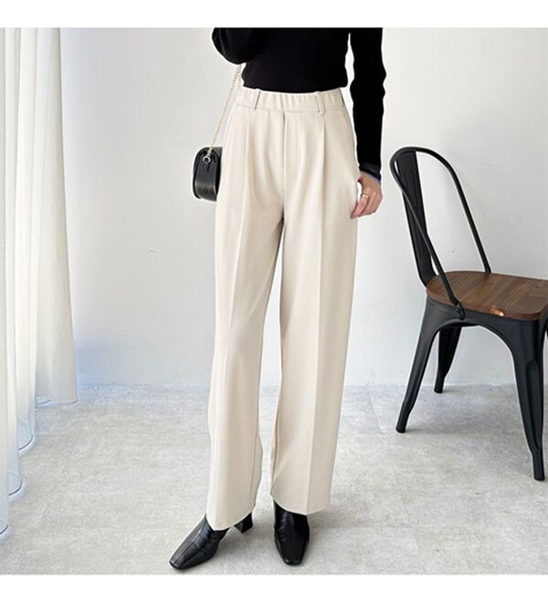 GeeRA（ジーラ）の「美脚魅せタックワイドスラックスパンツ（ワイドパンツ・ガウチョ）」｜詳細画像