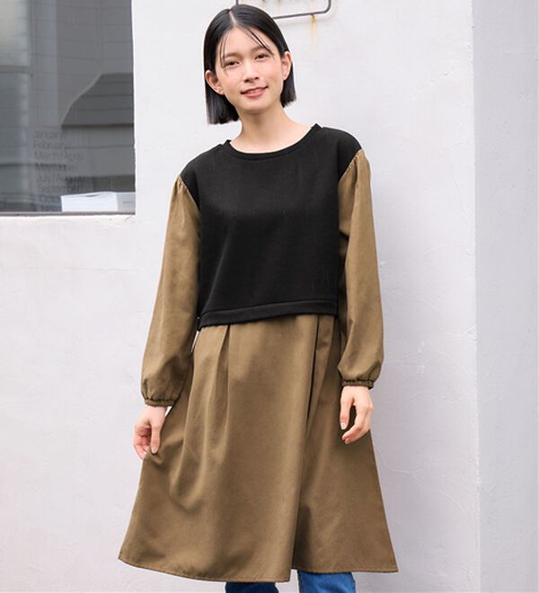 Viola e Viola（ヴィオラ エ ヴィオラ）の「時短コーデ楽ちんドッキングワンピース（ドッキングワンピース）」｜詳細画像