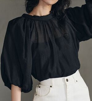 RANAN（ラナン）の「バルーンスリーブブラウス（ブラウス）」｜ブラック