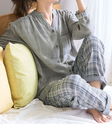 LAVIENNE（ラヴィエンヌ）の「【オーガニックコットン使用】綿１００％Ｗガーゼのルームパジャマ（パジャマ・ルームウェア）」