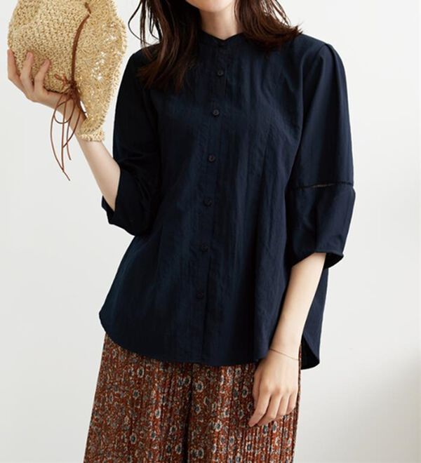 BELLUNA（ベルーナ）の「エアリービンテージ素材タック使いブラウス（ブラウス）」｜詳細画像