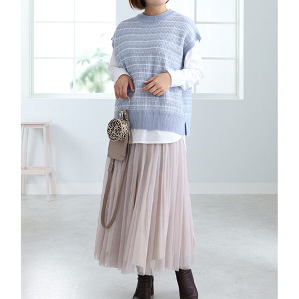 BELLUNA（ベルーナ）の「ツイード調素材ニットベスト（ベスト）」｜詳細画像