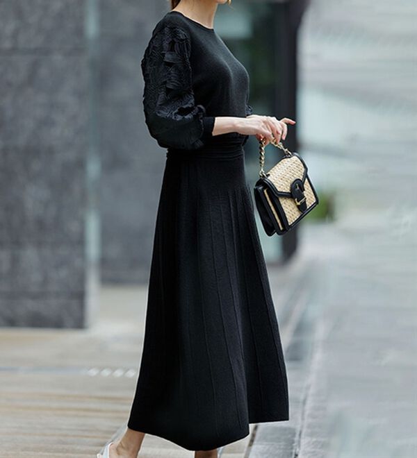 ルネ♡袖レースニットワンピース