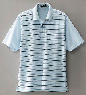 「選べるブランドデザインポロシャツ（メンズポロシャツ）」｜サックス