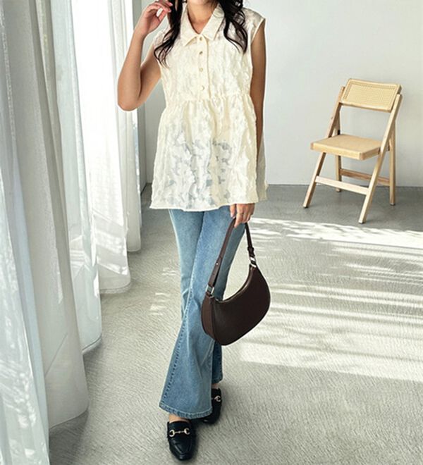 GeeRA（ジーラ）の「シアージャカードペプラムブラウス（ブラウス）」｜詳細画像