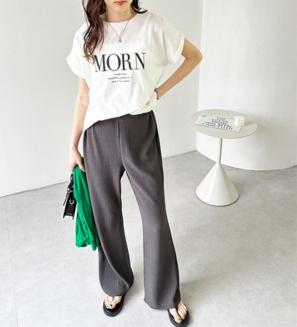 GeeRA（ジーラ）の「セルフカット美脚魅せセミフレアパンツ（フルレングスパンツ）」｜詳細画像