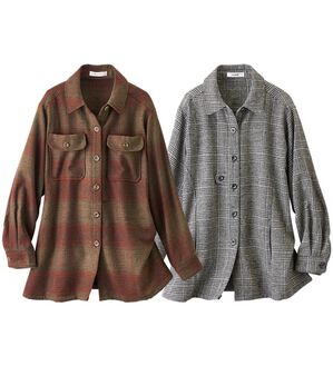 ルフラン（ルフラン）の「【２色組】あたたかウール混ブラウスジャケット（その他ジャケット）」｜詳細画像