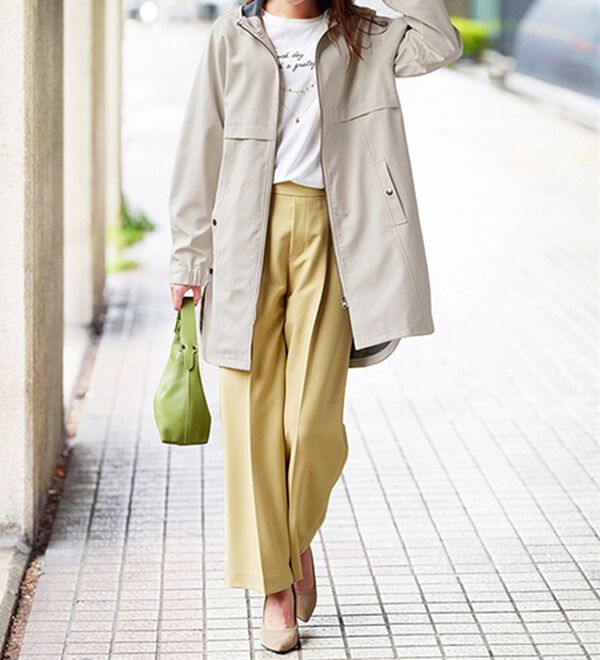 BELLUNA（ベルーナ）の「はっ水加工ボンディング素材ロング丈パーカー（ハーフコート）」｜詳細画像