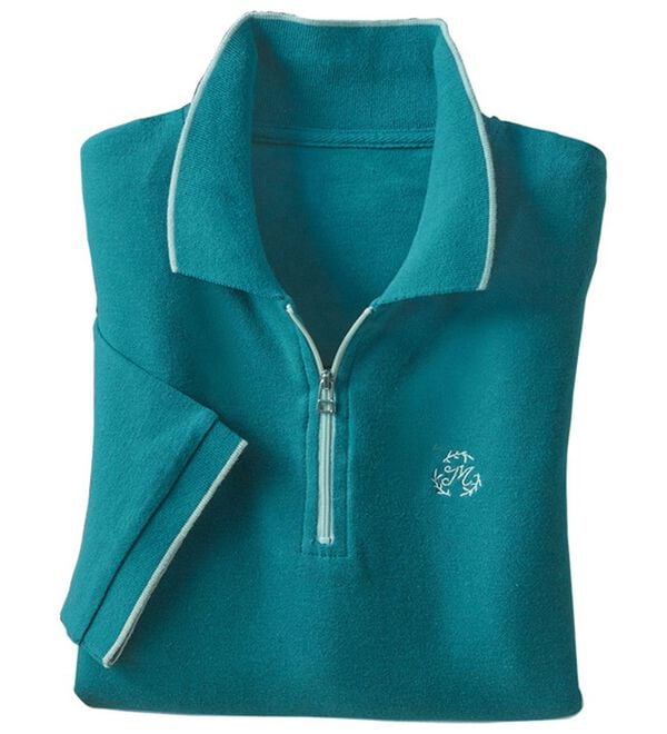 BELLUNA（ベルーナ）の「配色デザイン刺しゅうポロシャツ（ポロシャツ）」｜詳細画像