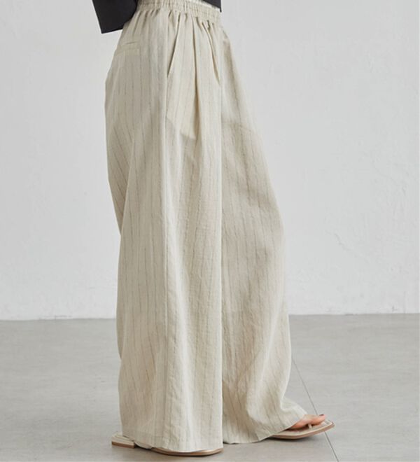 RANAN（ラナン）の「ダブルウエストシアーイージーパンツ（ワイドパンツ・ガウチョ）」｜詳細画像