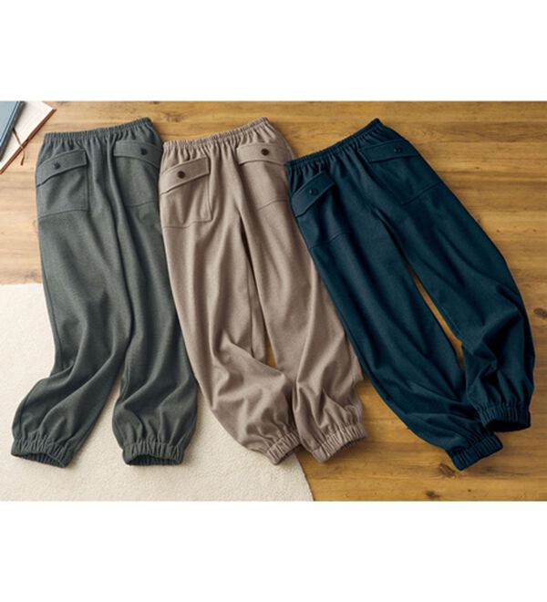 BELLUNA（ベルーナ）の「ツイード調素材ボタン使いコロンパンツ（フルレングスパンツ）」｜詳細画像