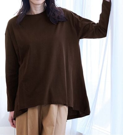 RANAN（ラナン）の「＜ＢＣ＞綿１００％ひんやりフレアーシルエットチュニック（カットソー）」