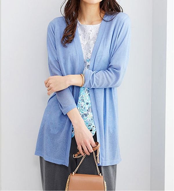 BELLUNA（ベルーナ）の「花柄プリントレースカーディガンアンサンブル（アンサンブル）」｜詳細画像