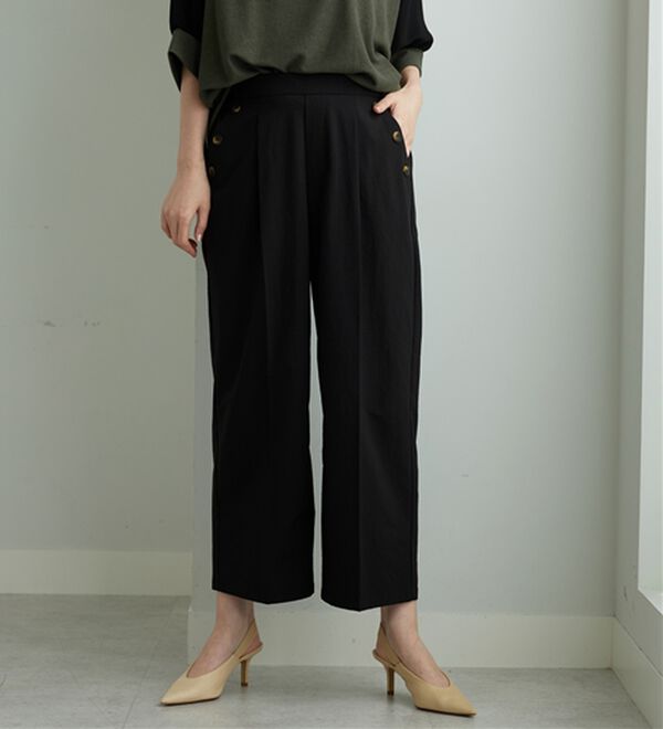 BELLUNA（ベルーナ）の「【ヨコストレッチ・紫外線カット・選べる2丈】サラもちライト快適ワイドパンツ（ワイドパンツ・ガウチョ）」｜詳細画像