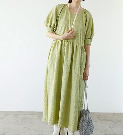 GeeRA（ジーラ）の「ワッシャー素材パフスリーブワンピース（その他ワンピース）」