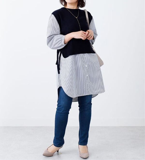 BELLUNA（ベルーナ）の「サイドリボンレイヤード風ワンピース（その他ワンピース）」｜詳細画像