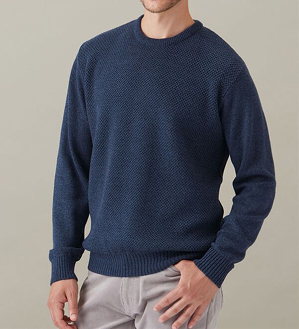 「日本製　匠の杢調やわらかセーター（メンズニット・セーター）」｜詳細画像