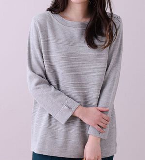 BELLUNA（ベルーナ）の「ミラノリブニットラメ使いプルオーバー（ニット・セーター）」｜杢グレー