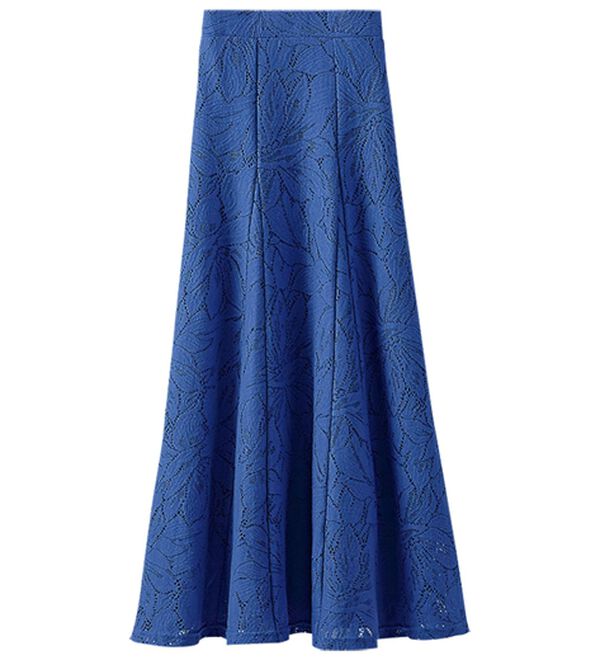 BELLUNA（ベルーナ）の「花柄リバーレース切替デザインスカート（ロングスカート）」｜詳細画像