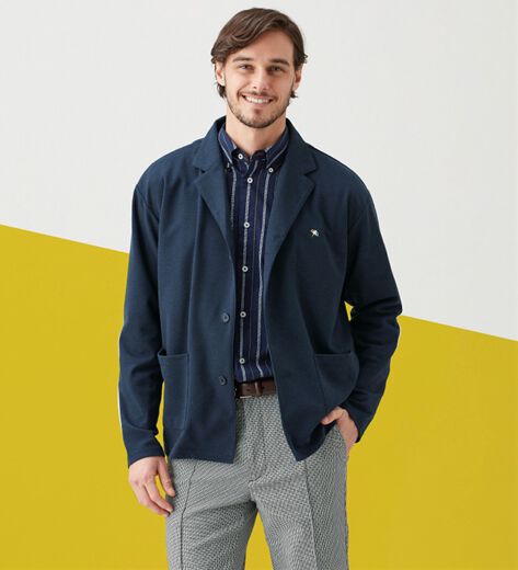 アーノルドパーマー ネルシャツ カーディガン M セールスポンディッシュニット シャツカーディガン（カーディガン