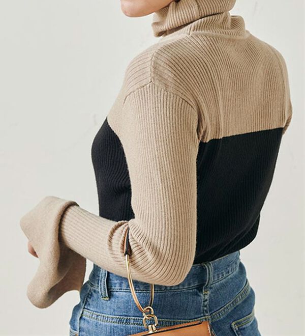 RANAN（ラナン）の「＜ムースタッチ＞洗える！バイカラータートルリブニット（ニット・セーター）」｜詳細画像