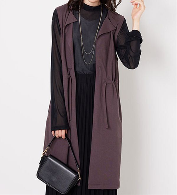 BELLUNA（ベルーナ）の「ドロスト使いポケット付ロングジレ（ジレ）」｜詳細画像