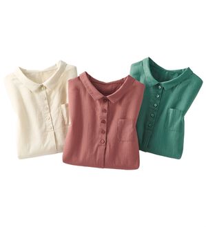 ルフラン（ルフラン）の「【３色組】涼しいちび衿ブラウス（ブラウス）」｜詳細画像