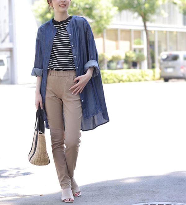 A HAPPY MARILYN（アハッピーマリリン）の「【Ｍ～８Ｌ】【選べる丈】のび～る ストレッチ ツイル 魔法の 美脚レギンスパンツ（スリム・スキニーパンツ）」｜詳細画像