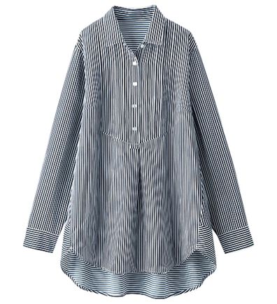 BELLUNA（ベルーナ）の「麻調素材タックデザインシャツチュニック（チュニック）」