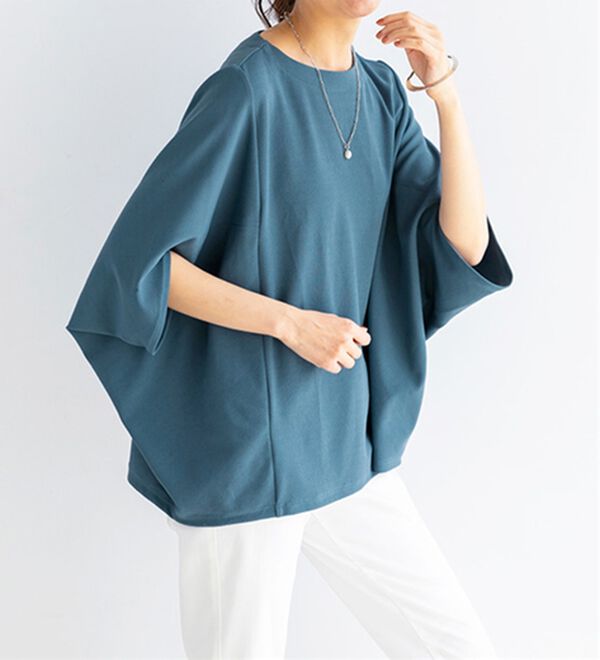 BELLUNA（ベルーナ）の「美しく隠す！技ありカットジョーゼットトップス（カットソー）」｜詳細画像