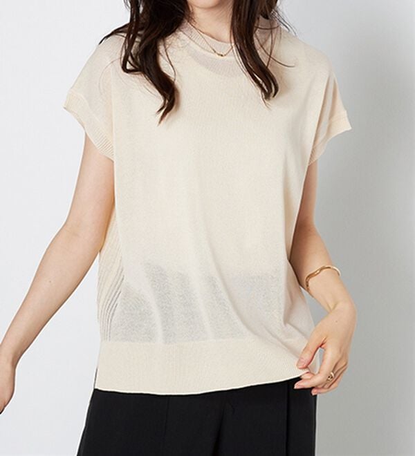 BELLUNA（ベルーナ）の「フラッシュヤーン素材サマーニット（ニット・セーター）」｜詳細画像